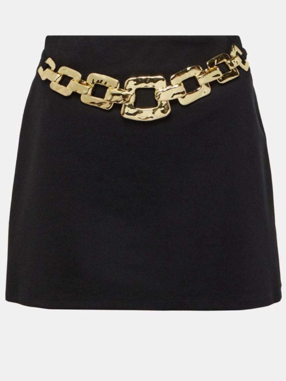 Staud Ursula chain-belted cady miniskirt